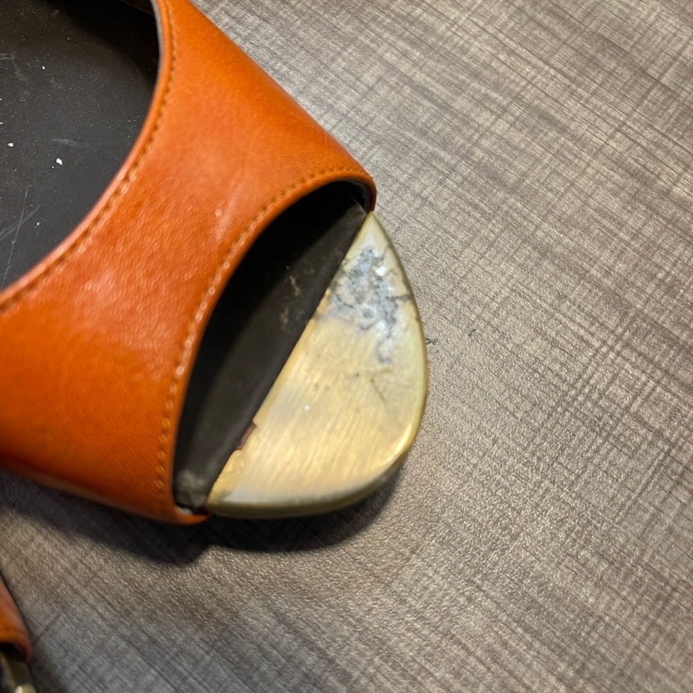 Aldo Women's Burnt Orange Peep Toe Heels - Picture 6 of 8